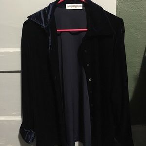 Long sleeve velvet blouse